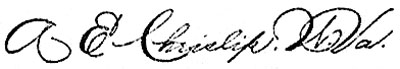 A.E. Chrislip's signature