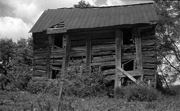 Abram and Amanda Chrislip's log house.