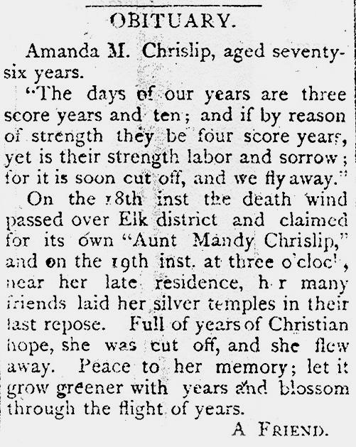 Amanda M. Chrislip's Obituary