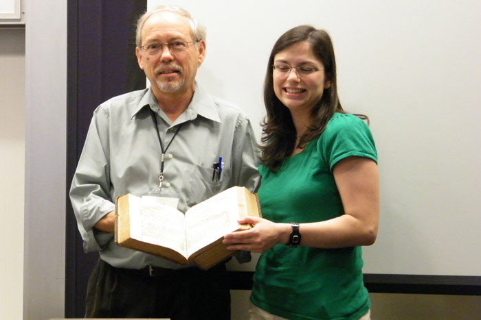 Lee Wise presents Book to Historical Society