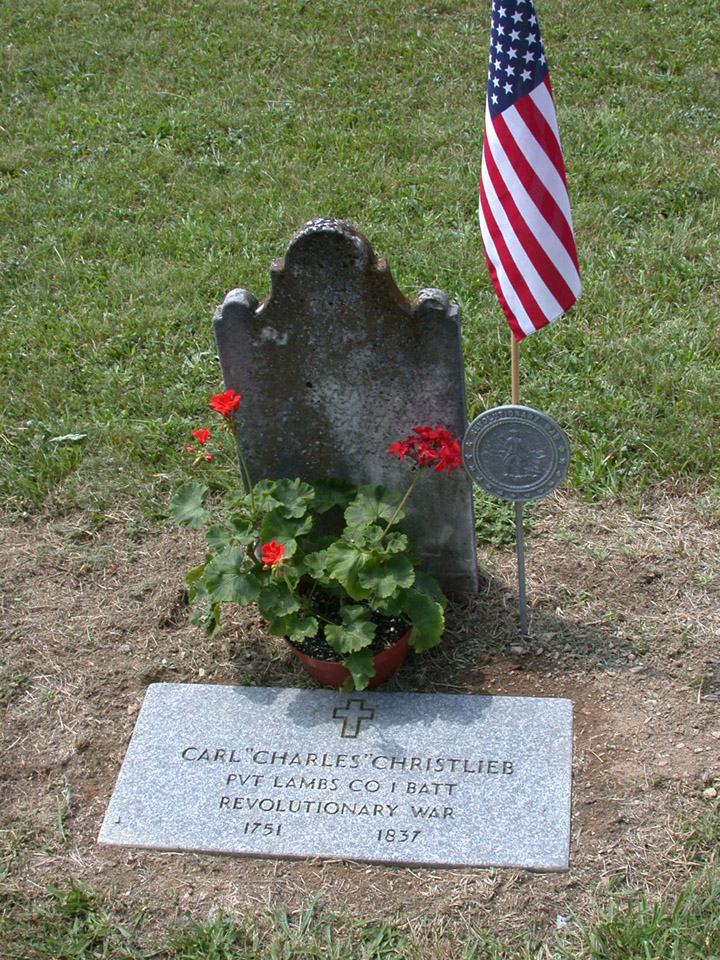 Carl Christlieb's Headstone-old and new comemoration