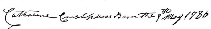 Catharine Crislip birth entry