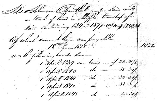 Charles Christlieb's Estate - Solomon's Land Purchase
