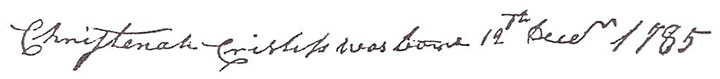 Christianah Crislip birth entry