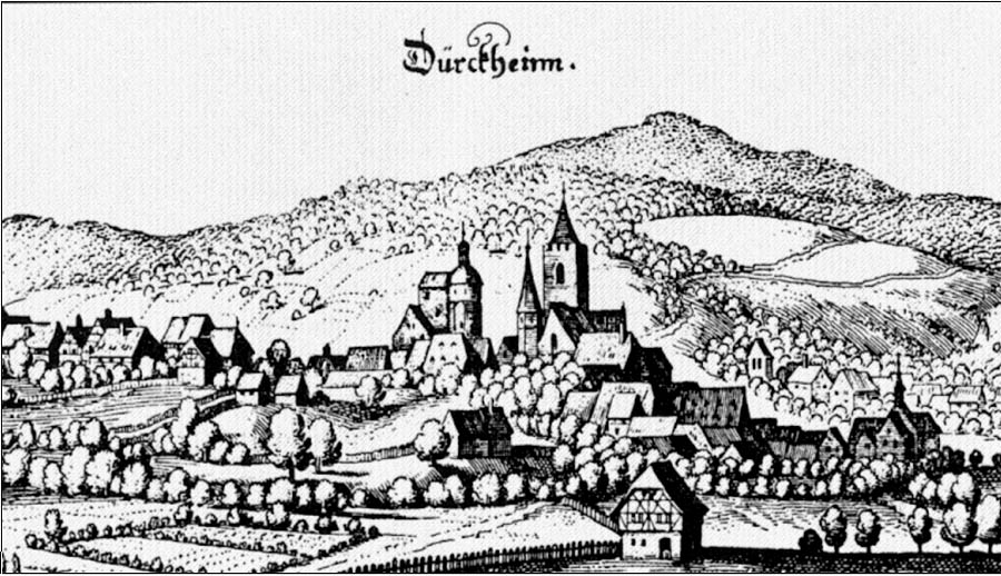 Engraving of Durkheim ca 1650