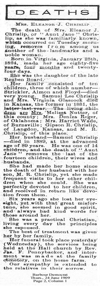 Eleanor J. Chrislip Obit