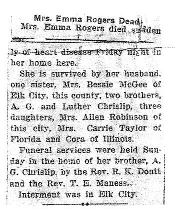 Emma Chrislip Rogers obituary