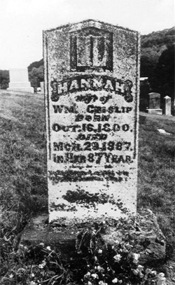 Hannah Chrislip's grave marker.