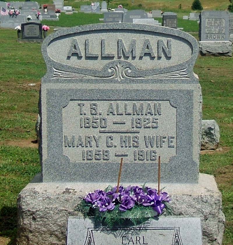 Theodore and Mary Allman Headstone