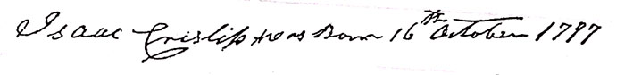 Isaac Chrislip's Birth Entry