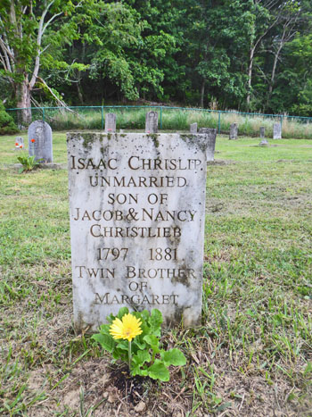 Isaac Chrislip's headstone.