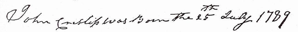 John Chrislip's birth record