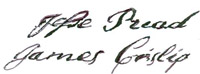 Signatures of Jesse Read and James
Crislip