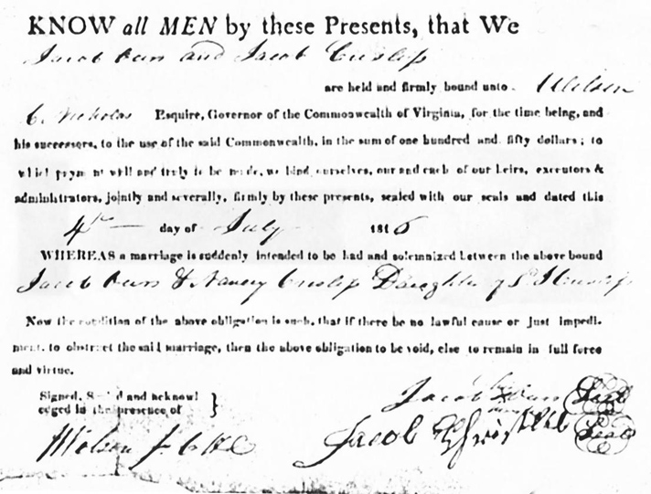 Nancy Crislip's Marriage Bond