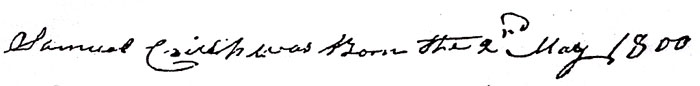 Samuel Chrislip's Birth Entry