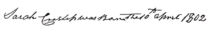 Sarah Crislip's Birth Entry