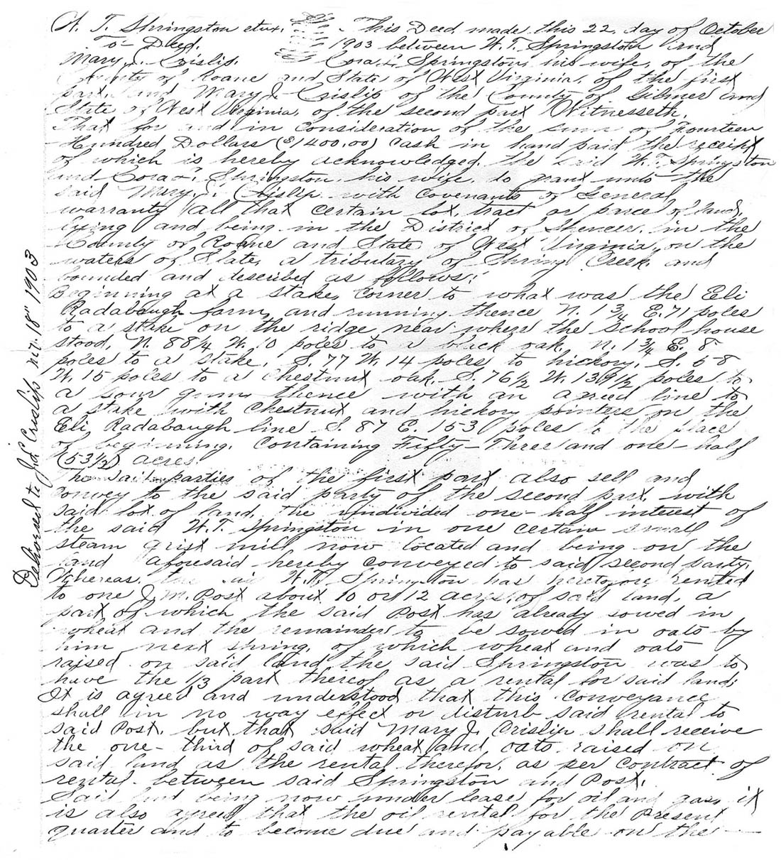 Deed: Springston to Crislip