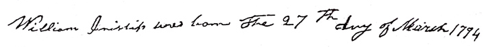 William Chrislip birth entry.
