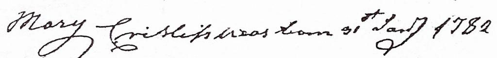 Mary Crislip birth entry